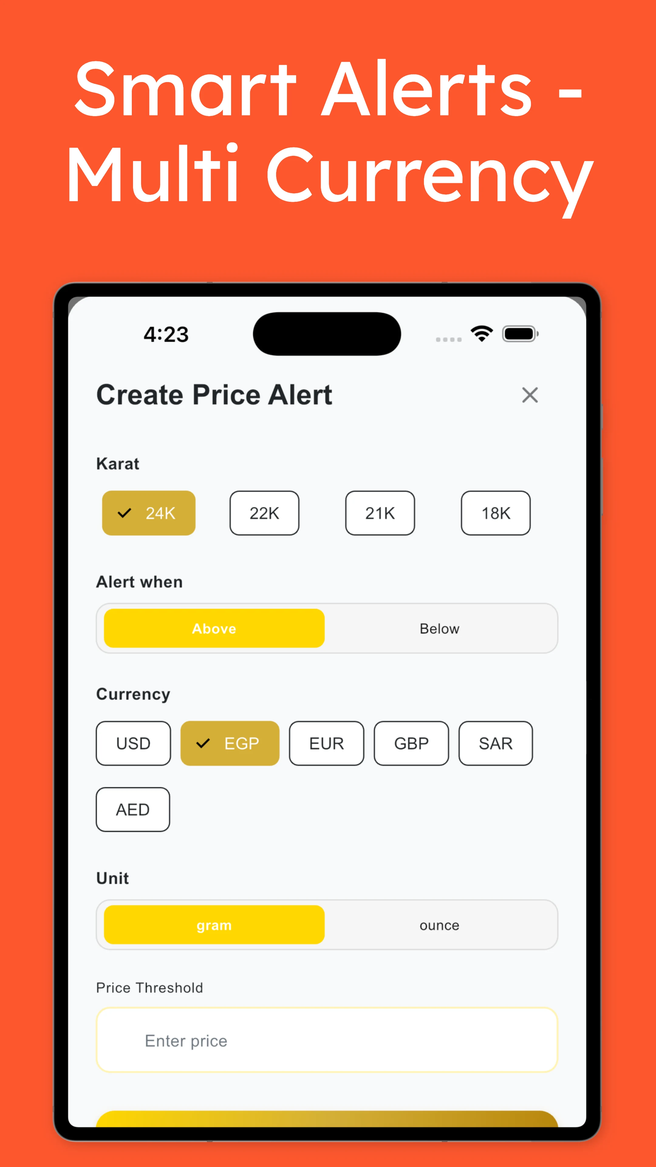 Gold Price Tracker & Alerts screenshot