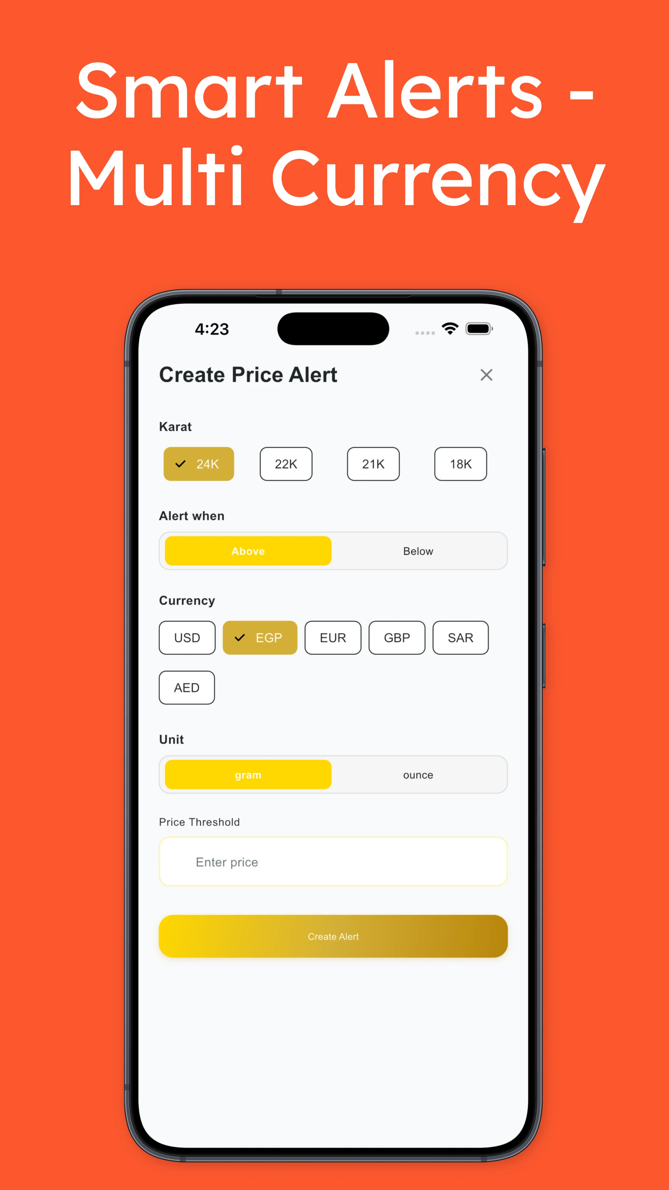 Gold Price Tracker & Alerts screenshot